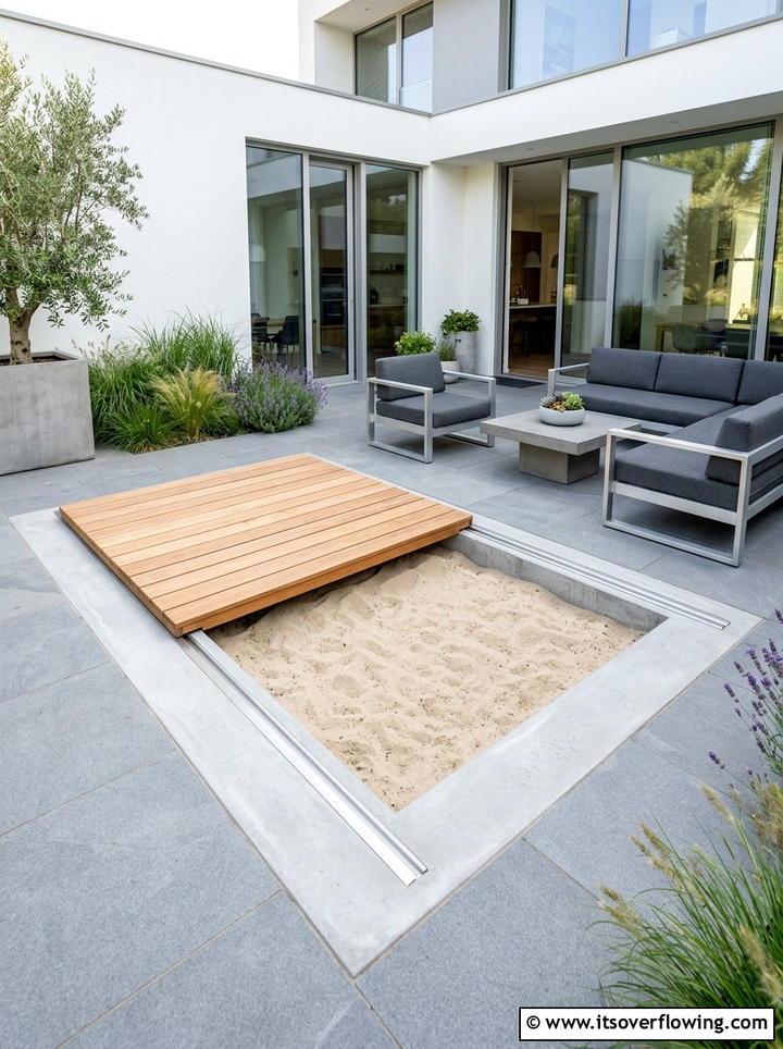 Sunken Sandpit - 25 backyard ideas with play area