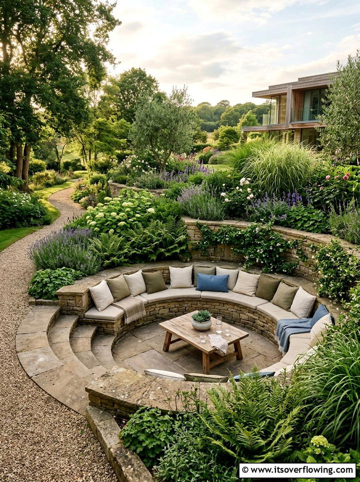 Sunken Seating Area - 25 backyard decorating ideas with zen retreat vibe