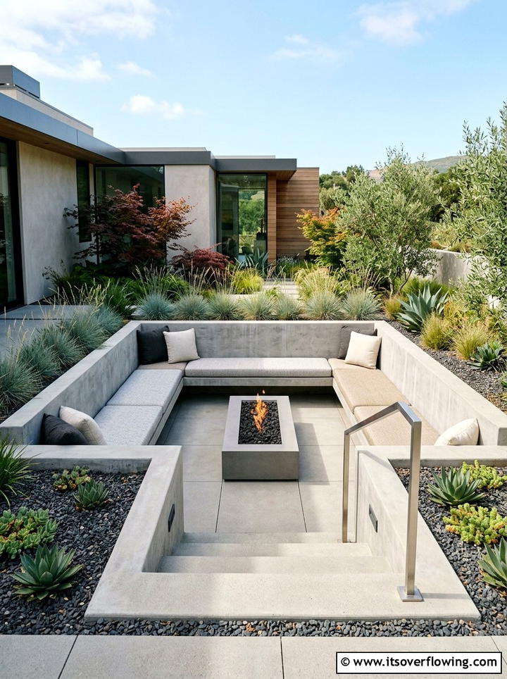 Sunken Seating Pit - 25 garden design ideas with seating zones
