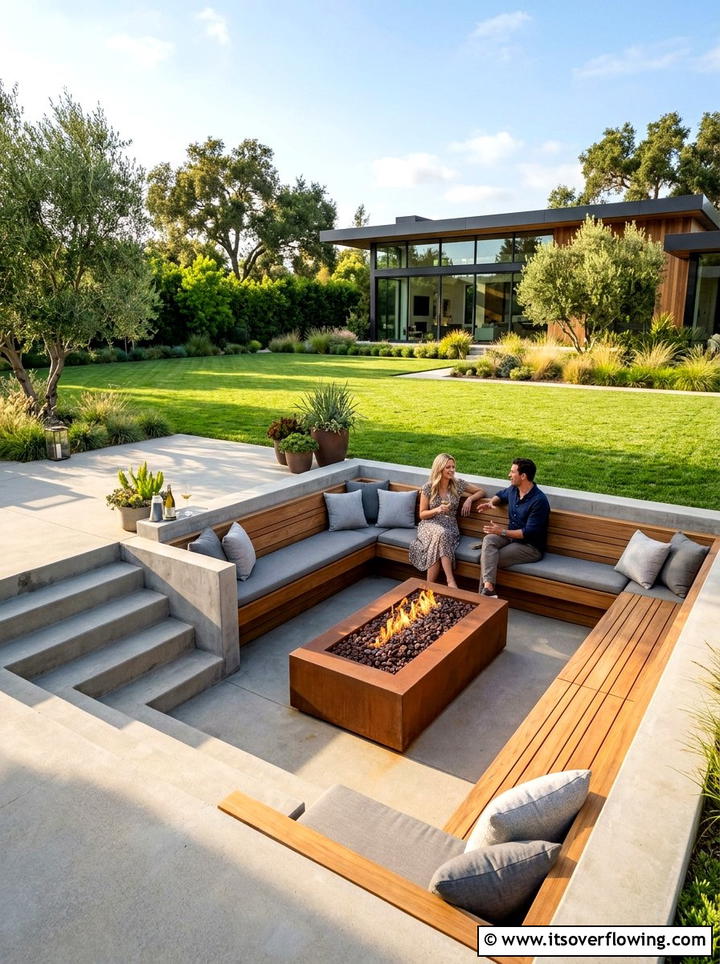 Sunken Seating Pit - 25 garden ideas for contemporary homes