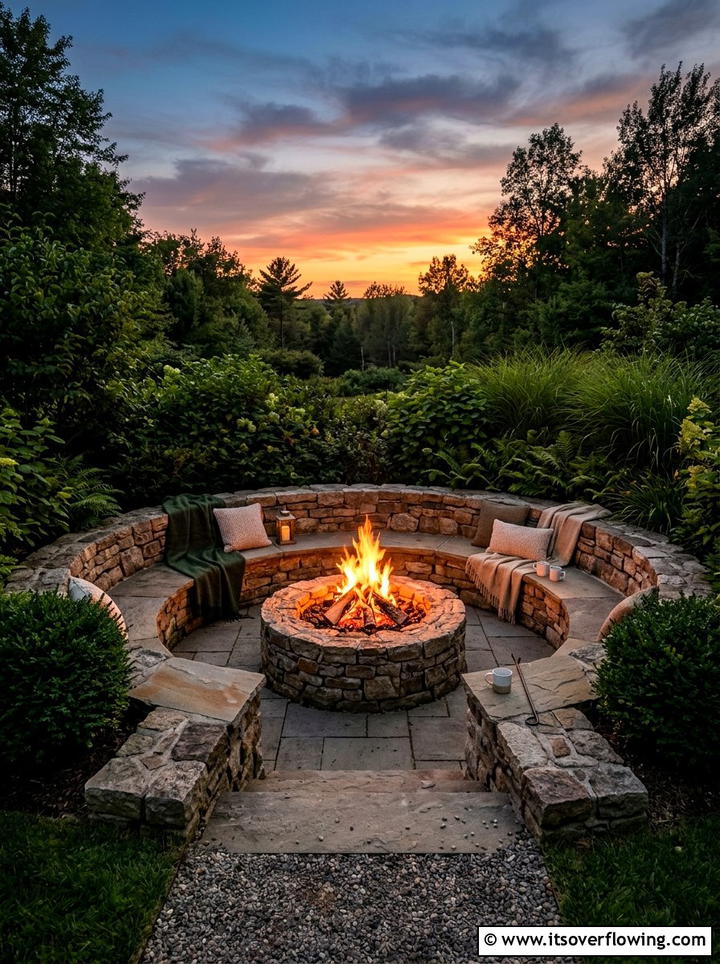 Sunken fire pit - 25 garden design ideas for small yards