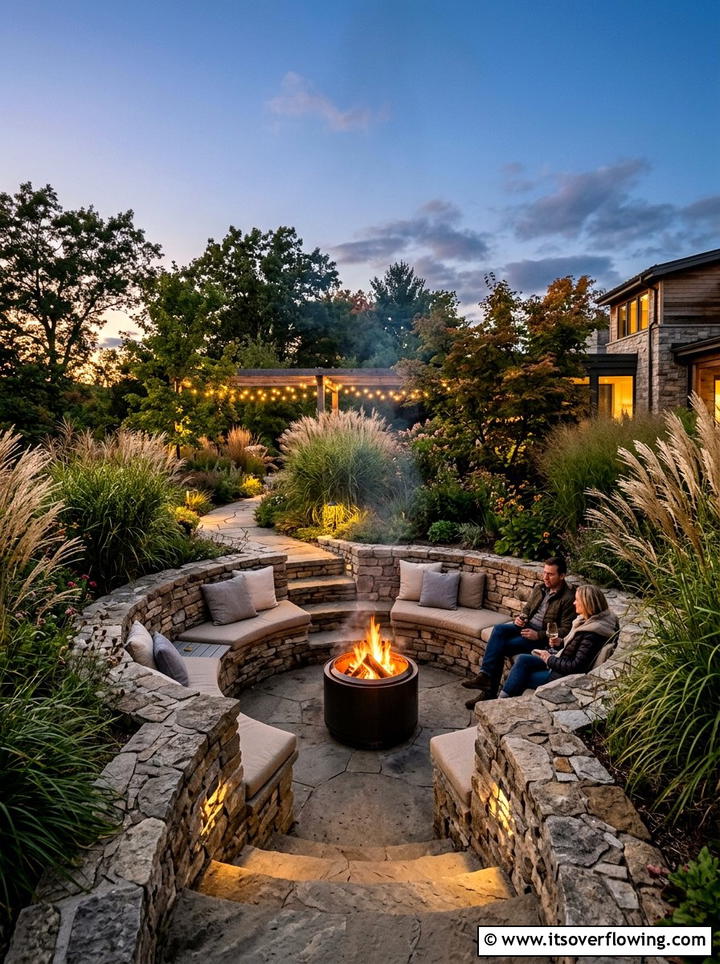 Sunken fire pit garden - 25 garden design ideas for fire pit corners