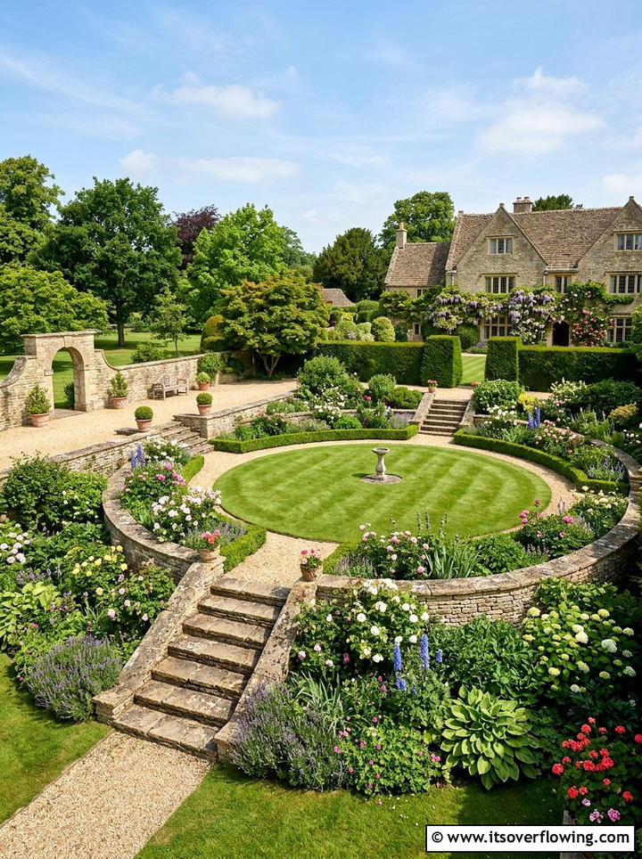 Sunken garden area - 25 garden ideas for traditional homes