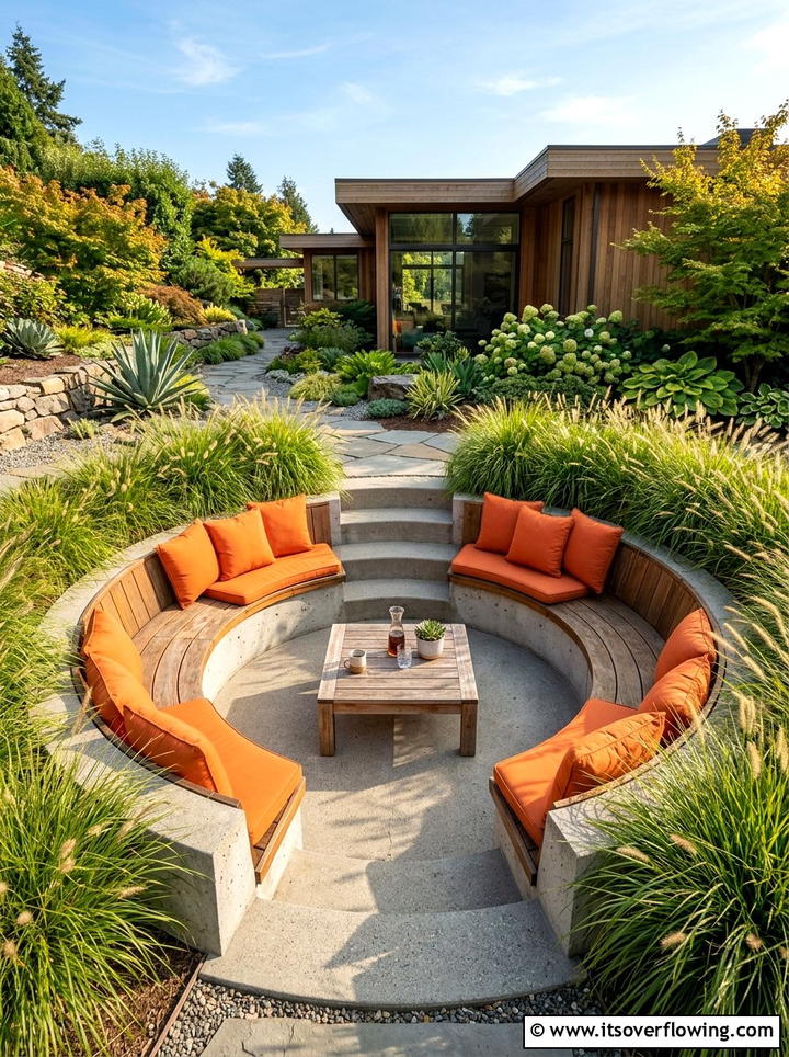 Sunken garden seating - 25 creative garden ideas with outdoor reading spaces