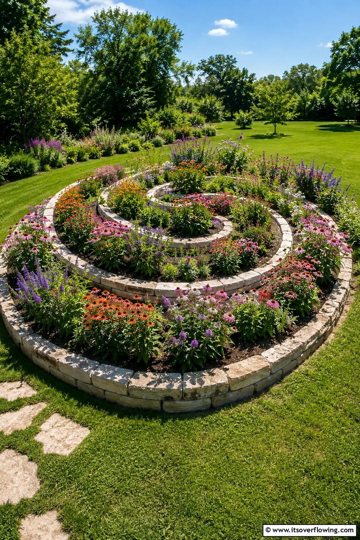 Sunny Butterfly Spiral - 30 Spiral Garden Design Ideas for Unique Outdoor Layouts