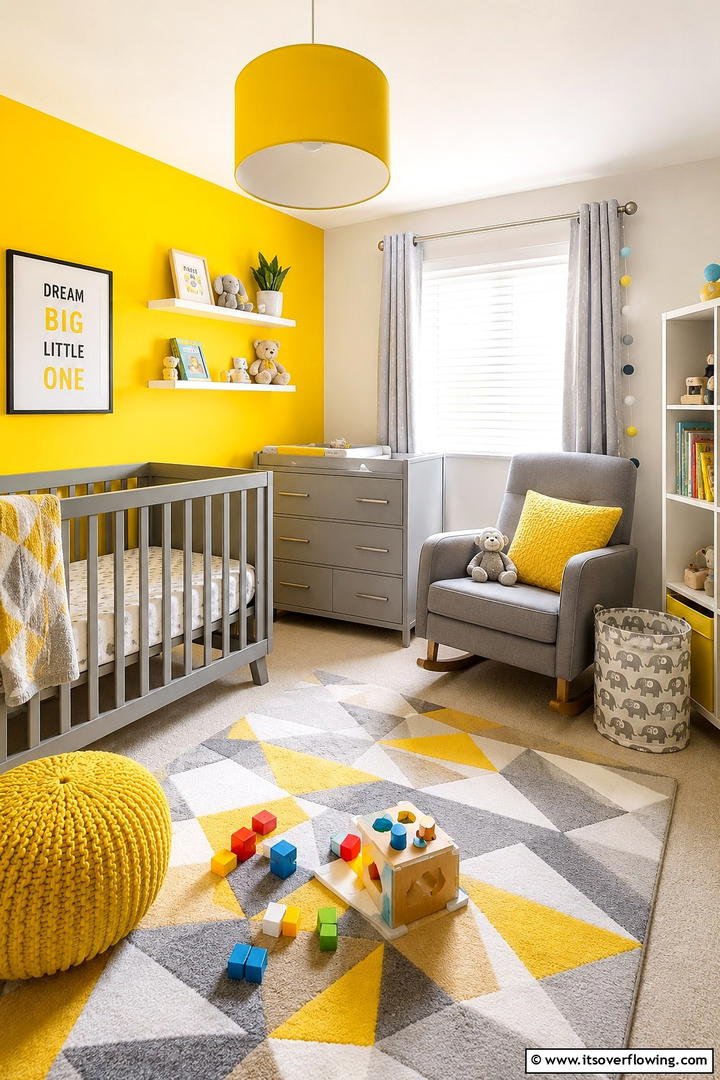 Sunny Yellow Highlights - 30 Soothing Nursery Color Ideas for a Calming Atmosphere