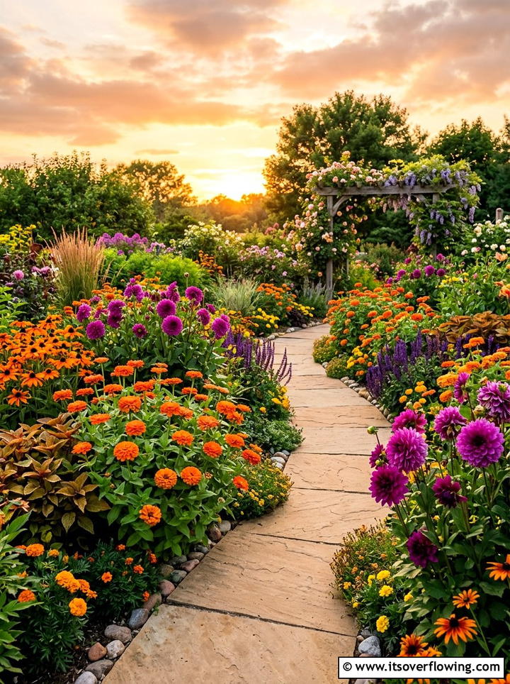 Sunset color garden - 25 garden design ideas with color themes