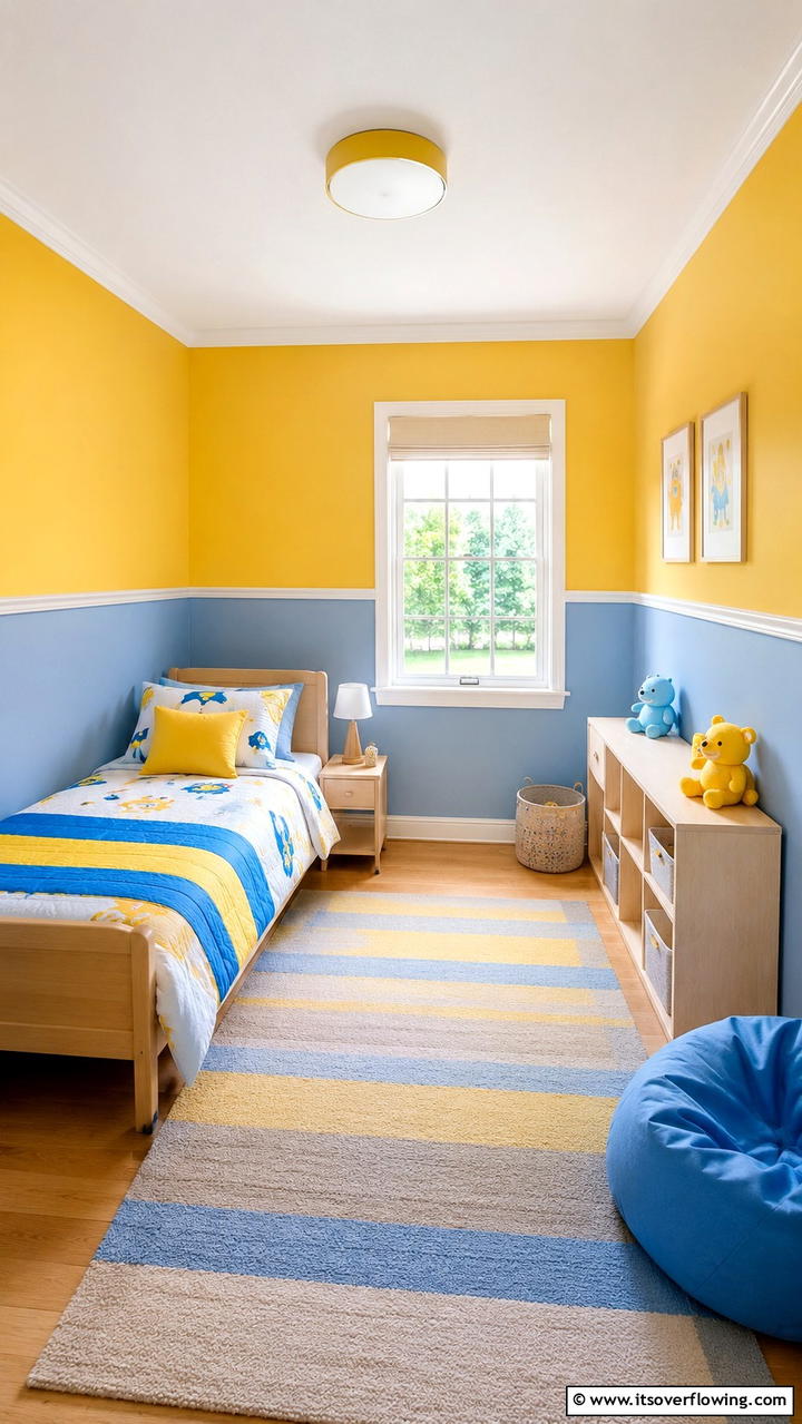 Sunshine Yellow and Sky Blue Combo - 25 Boys Room Paint Ideas for Fun and Creativity