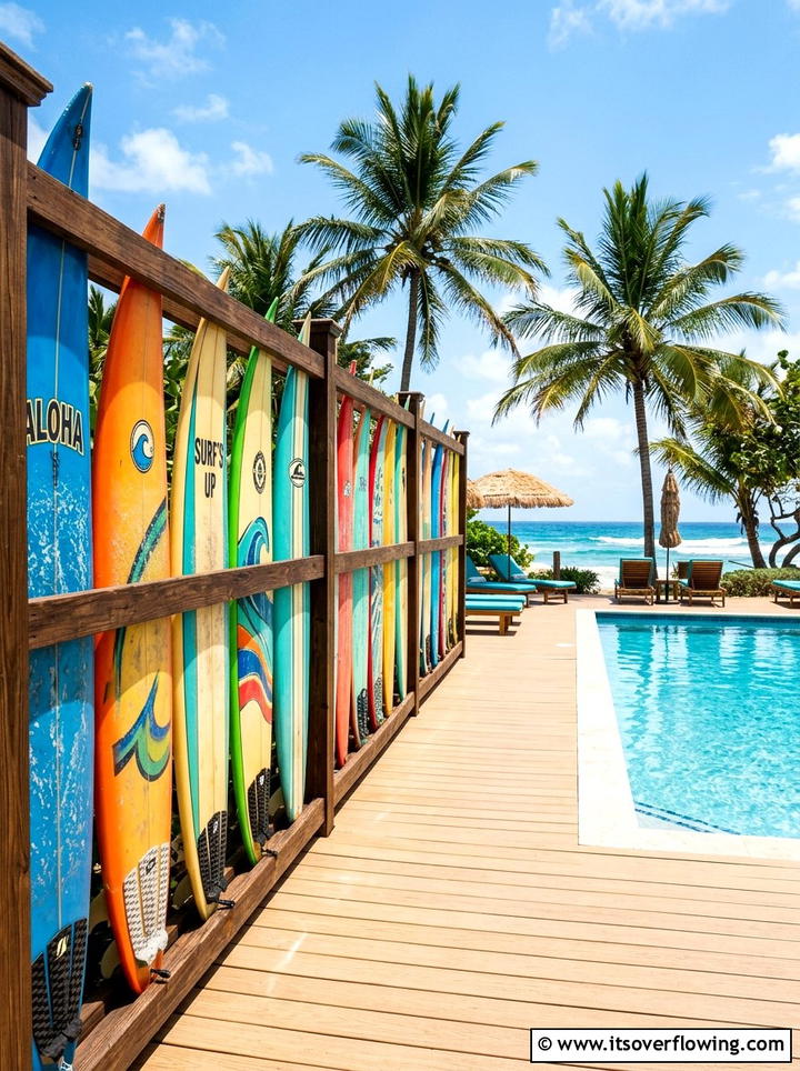 Surfboard Fence - 25 reusing old things ideas for privacy screens
