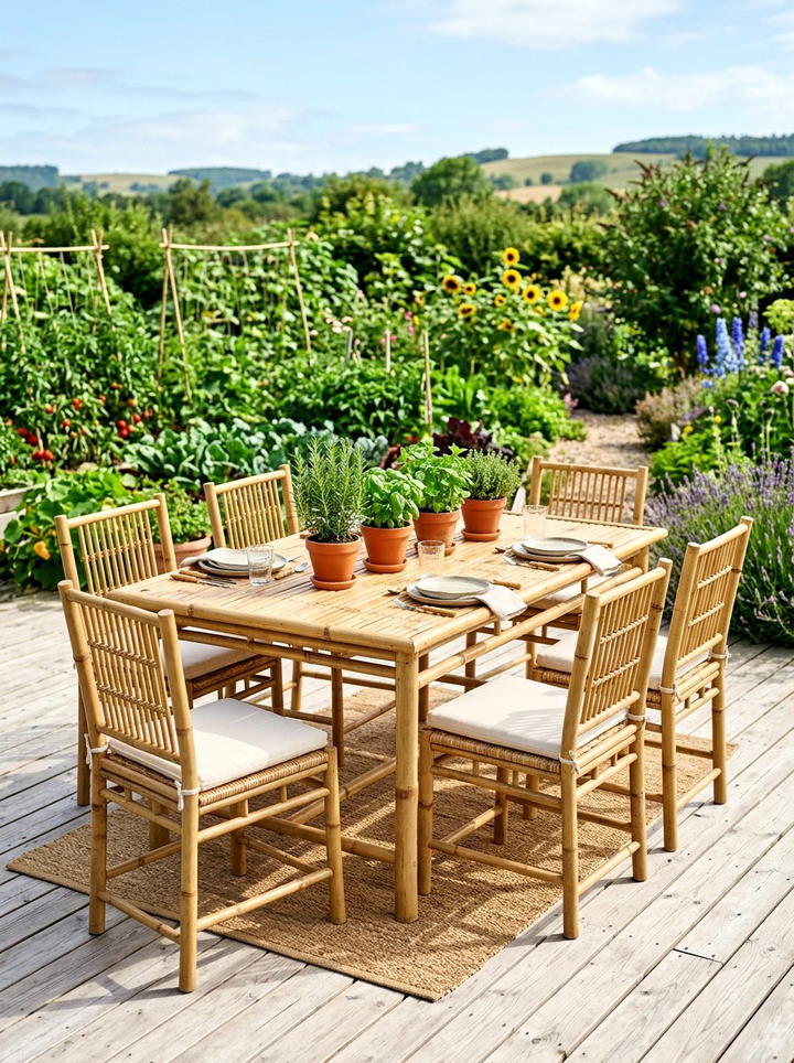 Sustainable Bamboo Furniture - 25 backyard decorating ideas with centerpiece tables