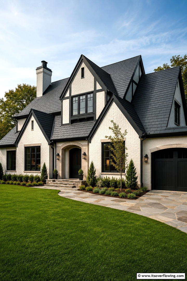 Sustainable Roofing Solutions - 30 Modern Tudor Exterior Ideas for Timeless Curb Appeal