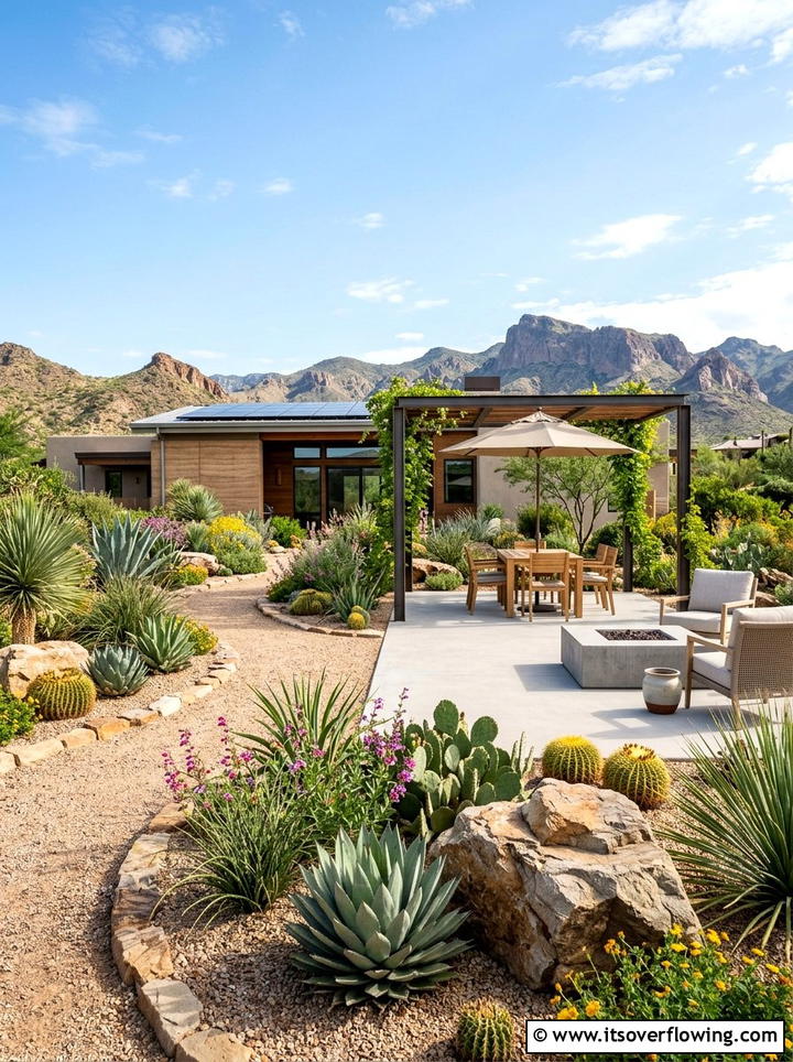 Sustainable desert landscape - 25 creative garden ideas with outdoor party zones