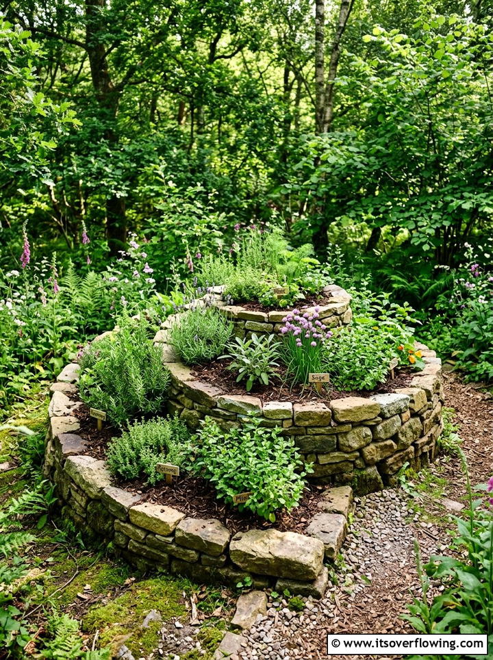 Sustainable permaculture herb spiral - 25 garden ideas with herb spirals