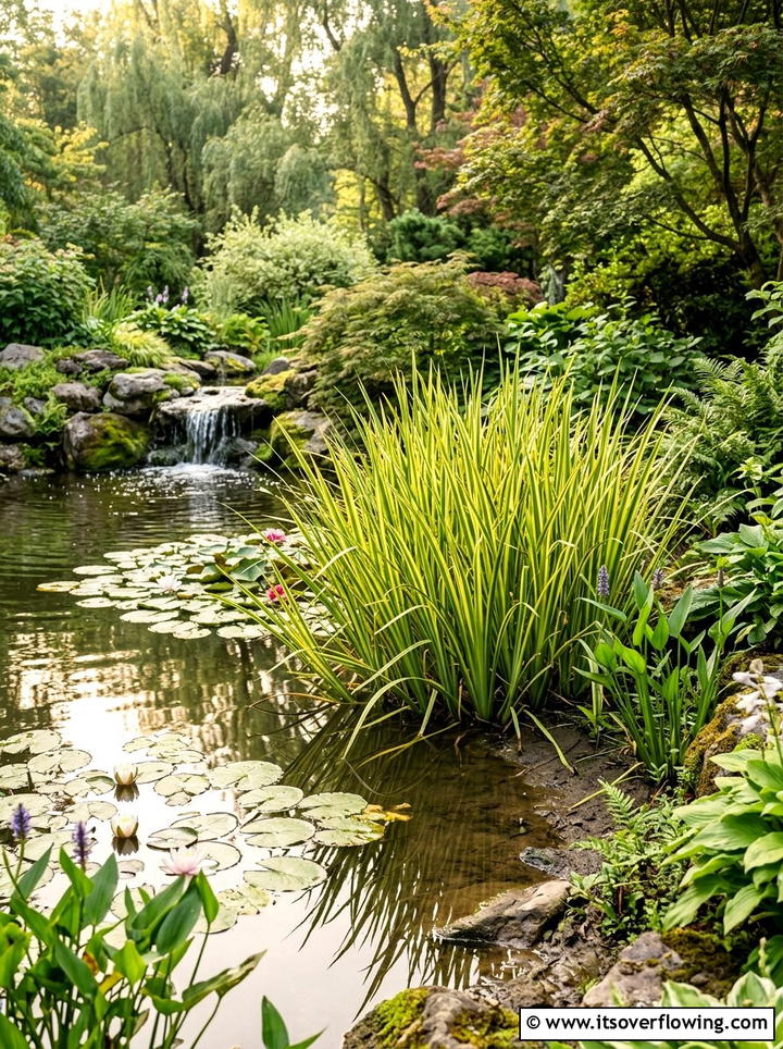 Sweet flag pond edge - 25 backyard ideas with ornamental grasses