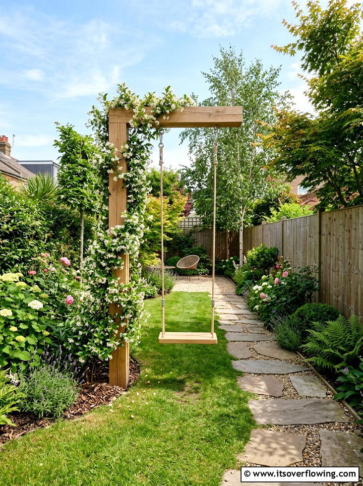 Swing Set For Narrow Garden - 25 small garden ideas with kids corner