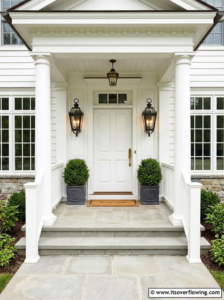 Symmetrical Door Lanterns - 25 front porch decor ideas with lanterns