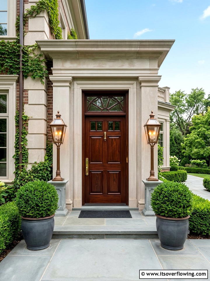 Symmetrical Door Lighting - 25 front porch ideas with candle lanterns
