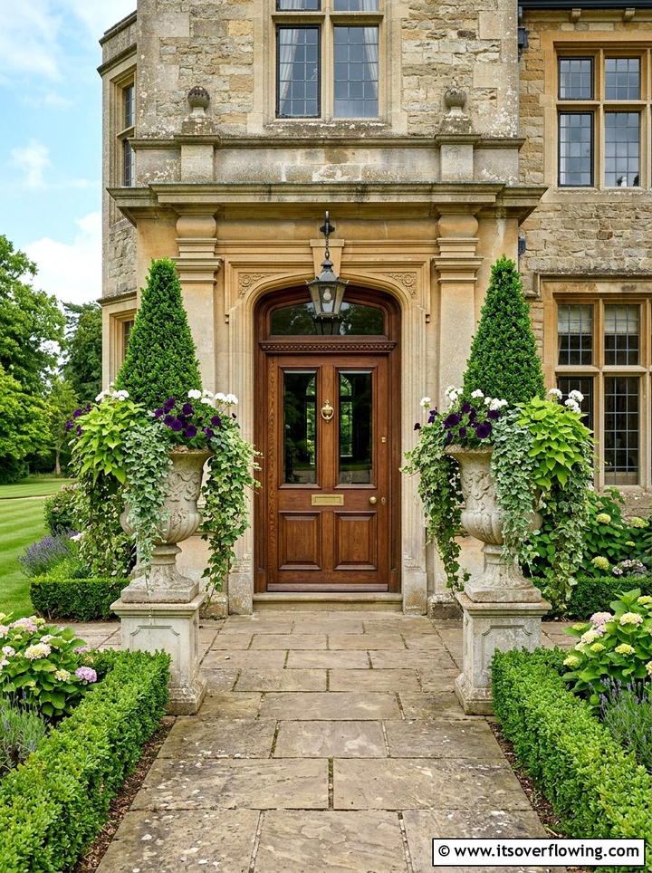 Symmetrical Doorway Pot Arrangement - 25 small garden ideas with container clusters
