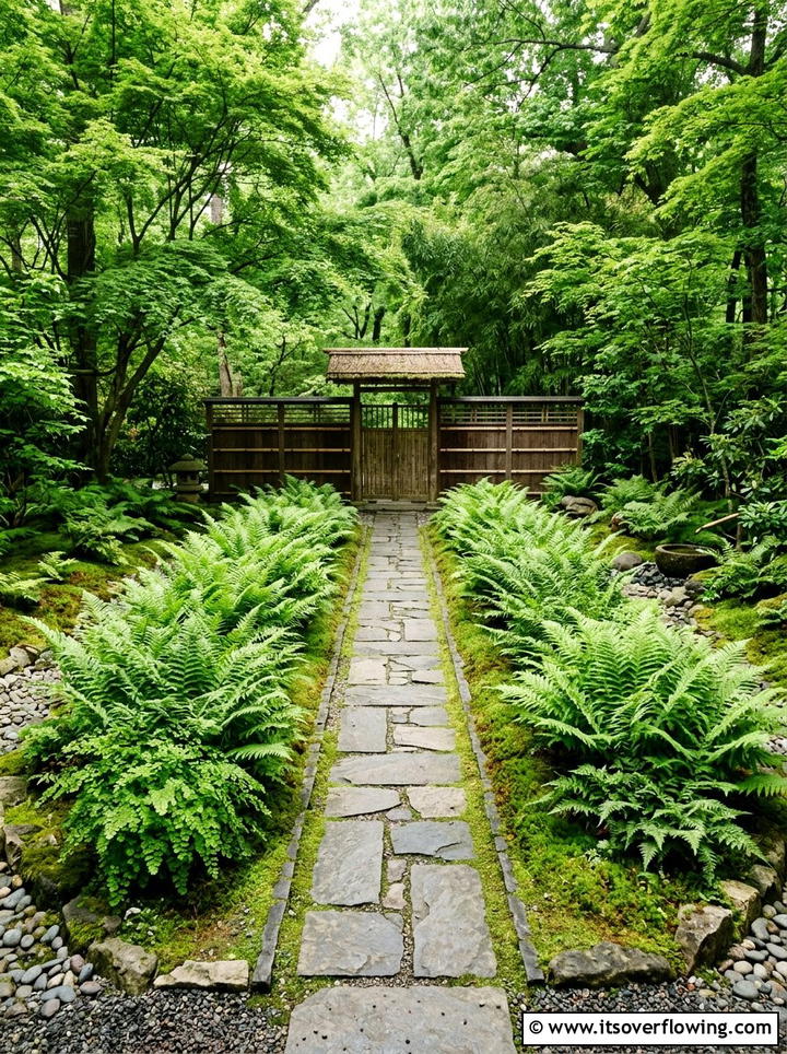 Symmetrical Fern Planting - 25 garden ideas for zen spaces