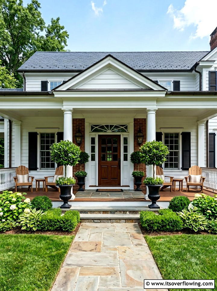 Symmetrical Front Door Decor - 25 front porch ideas with neutral decor