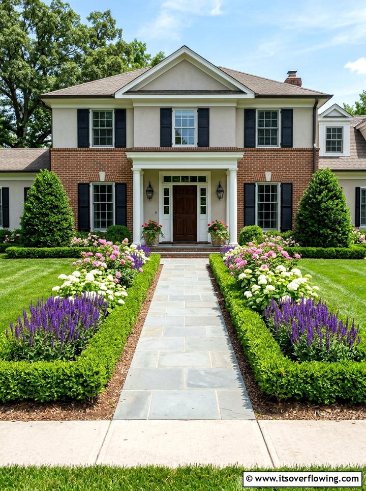 Symmetrical Front Yard Planting - 25 garden ideas for curb appeal