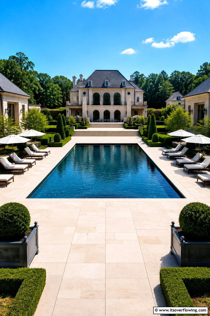Symmetrical Layout Balance - 30 Pavers Around Pool Ideas for a Sleek and Safe Design
