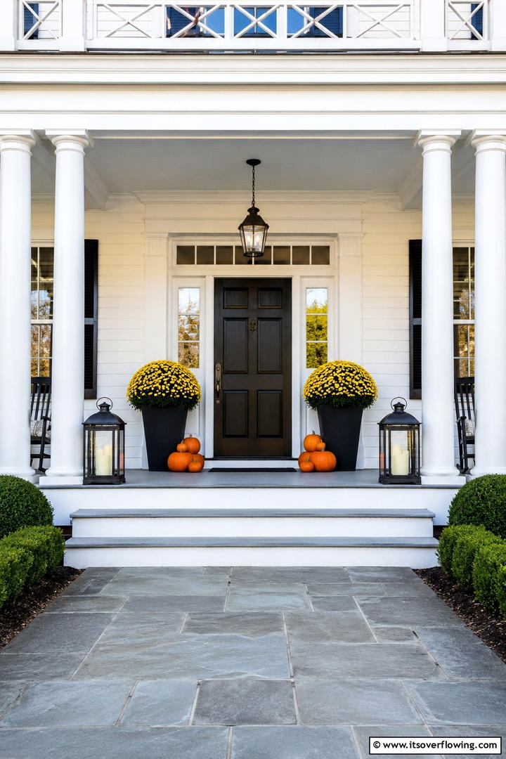 Symmetrical Pairs Arrangement - 50 Modern Fall Porch Decor Ideas Roundup- Warm Welcomes