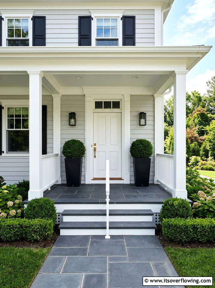 Symmetrical Planter Layout - 25 front porch decor ideas with modern minimal look