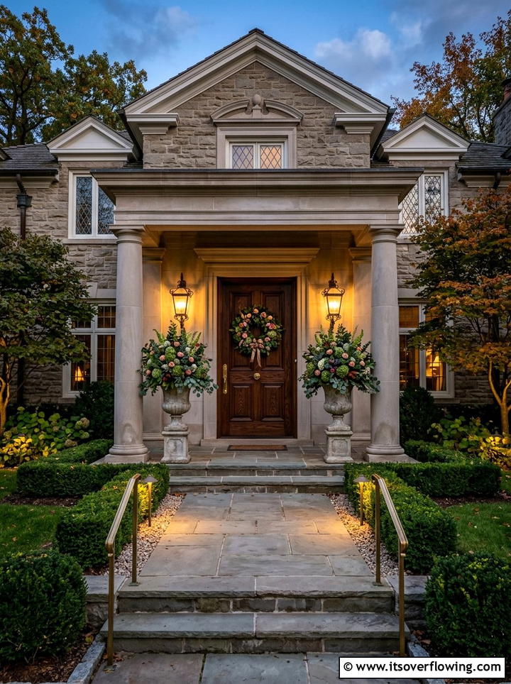 Symmetrical Porch Entryway - 25 front porch ideas with flowers