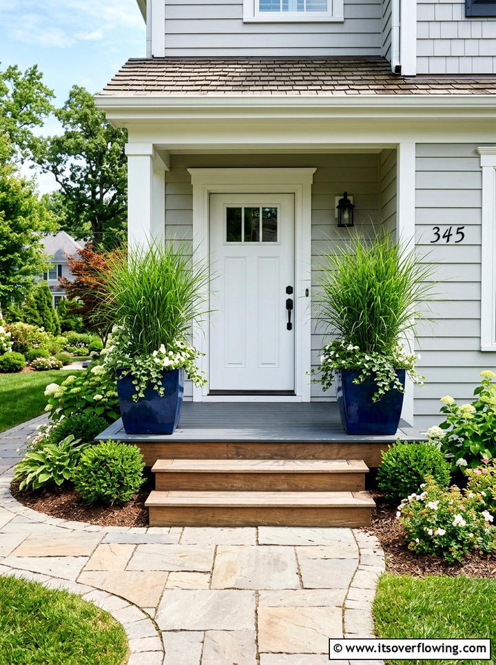 Symmetrical Porch Planters - 25 front porch ideas with coastal style