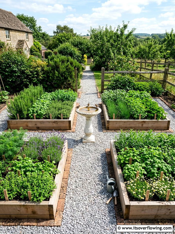 Symmetrical herb garden - 25 garden design ideas with symmetry