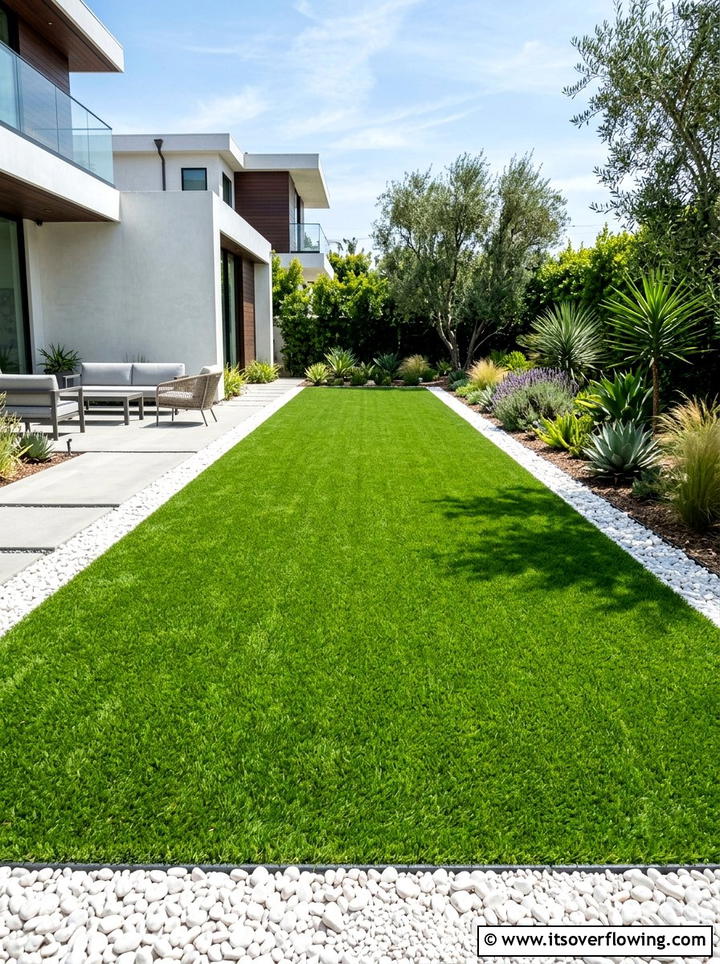 Synthetic Grass Lawn - 25 small garden ideas for townhouses