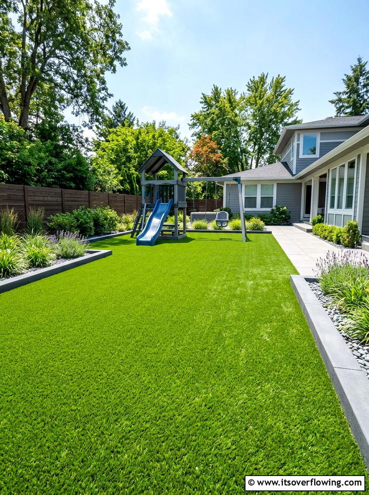 Synthetic Grass - 25 small garden ideas with no lawn