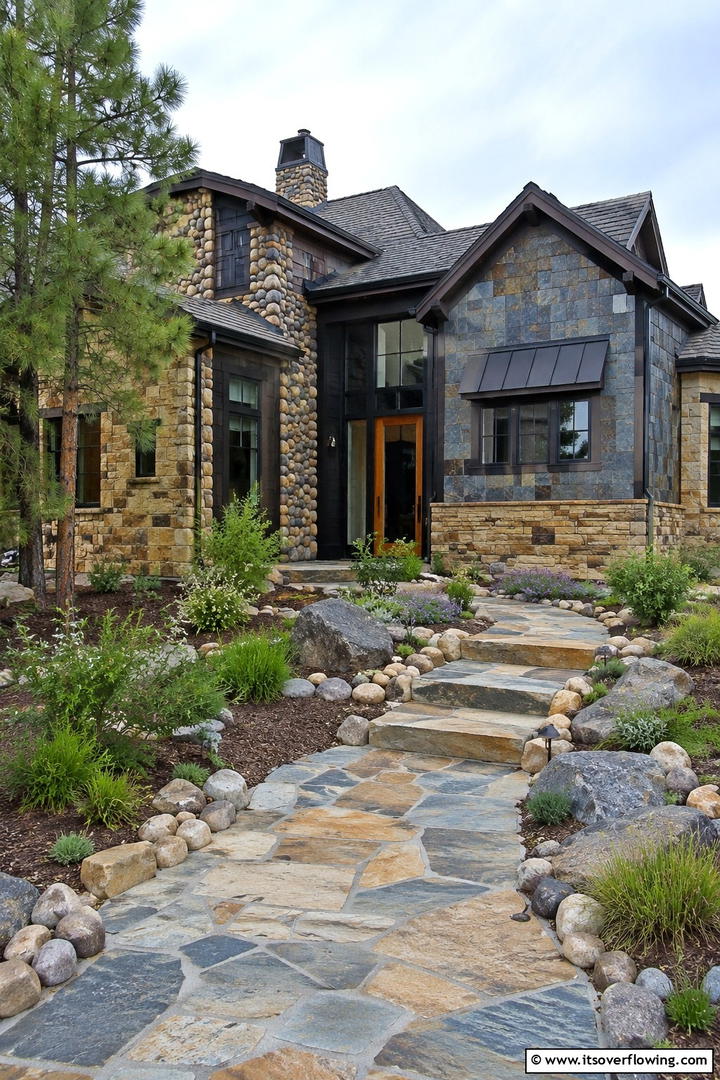 Synthetic Stone Innovation - 30 Exterior Stone Types for Rustic to Modern House Designs