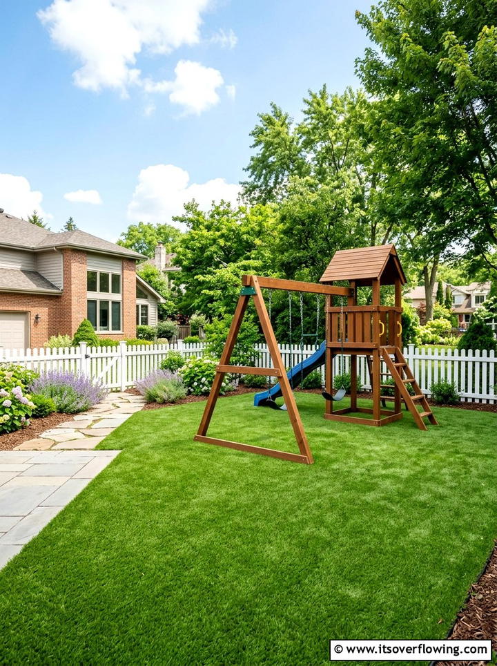 Synthetic Turf Lawn - 25 backyard ideas with no grass