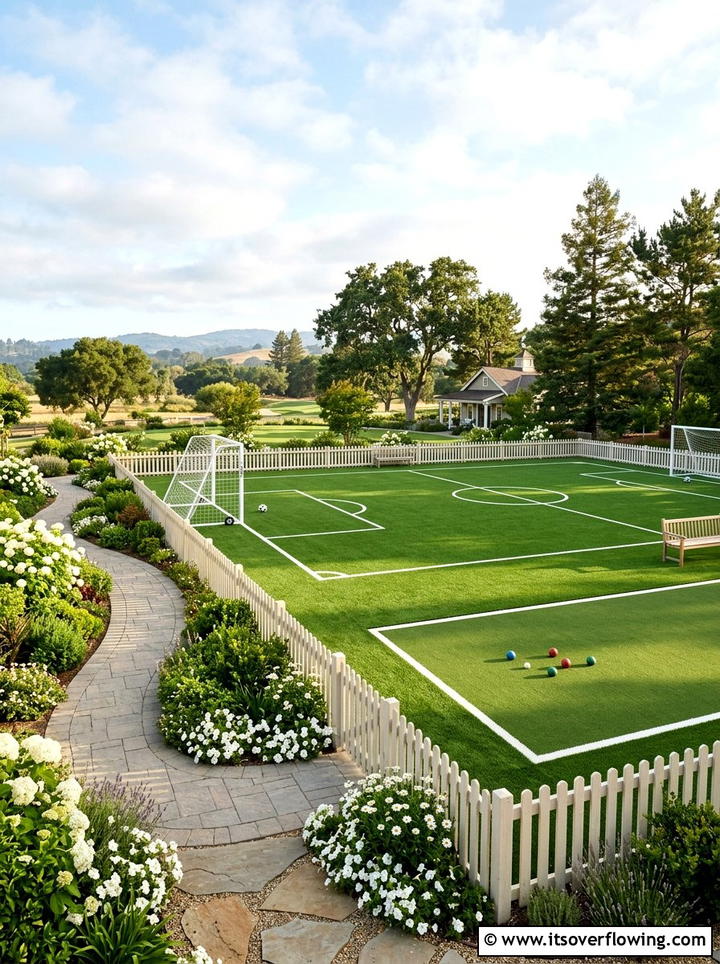 Synthetic turf sports court - 25 backyard ideas with sports court