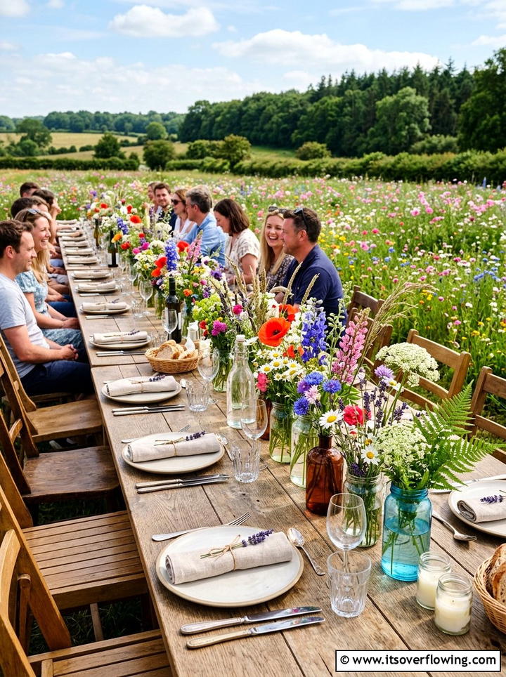 Table Centerpieces With Wildflowers - 25 garden decor ideas for birthdays