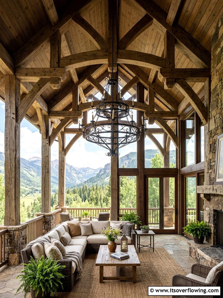 Tall Ceiling Rustic Porch - 25 front porch ideas with rustic style