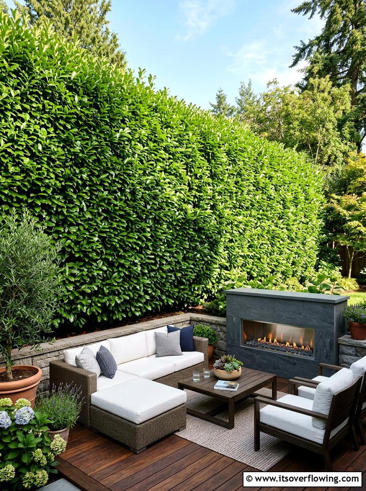 Tall Evergreen Hedge Wall - 25 backyard ideas with hedges