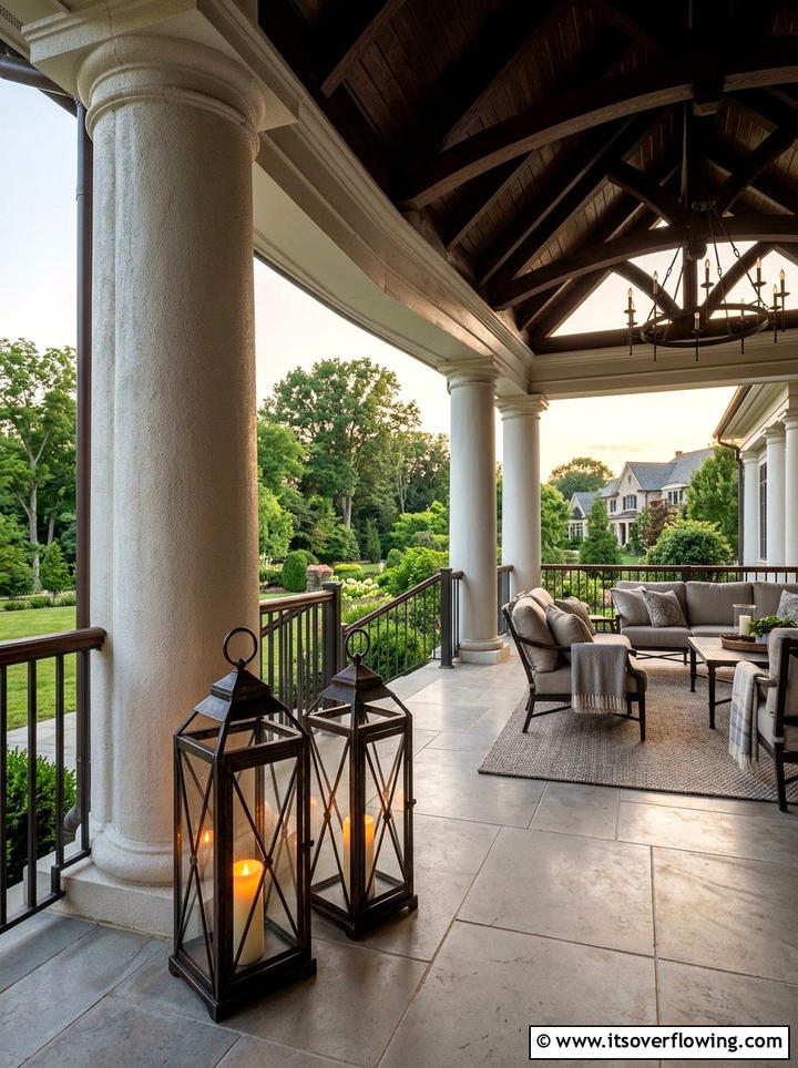 Tall Floor Lanterns - 25 front porch decor ideas with lanterns