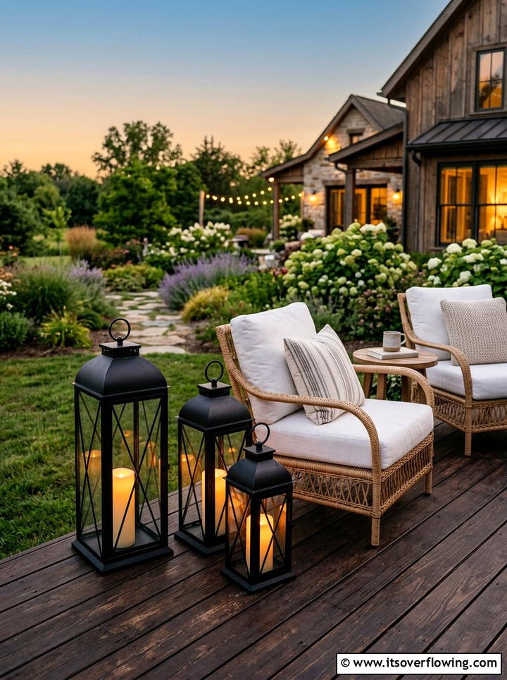Tall Metal Lantern - 25 garden decor ideas with candles