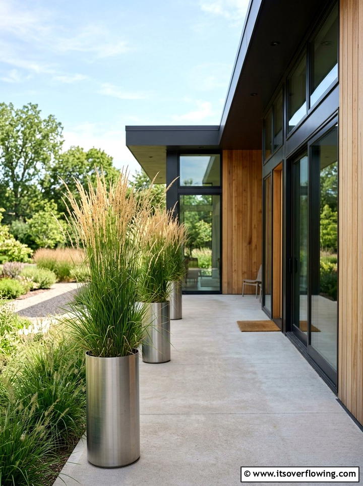 Tall Ornamental Grass - 25 front porch ideas with plants