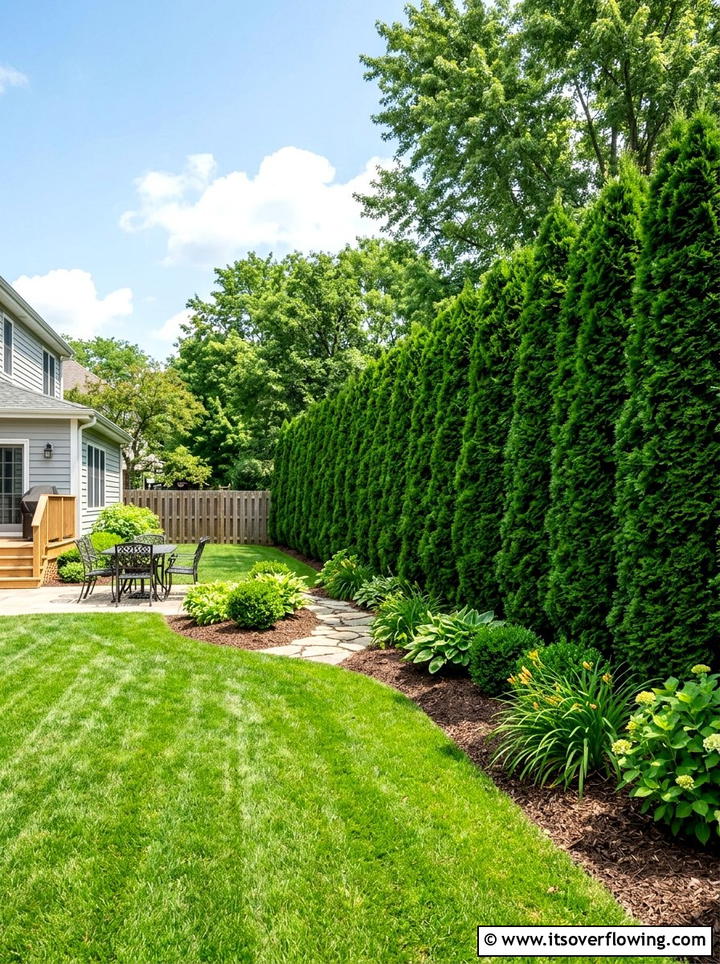 Tall Privacy Hedge - 25 garden design ideas for fence lines