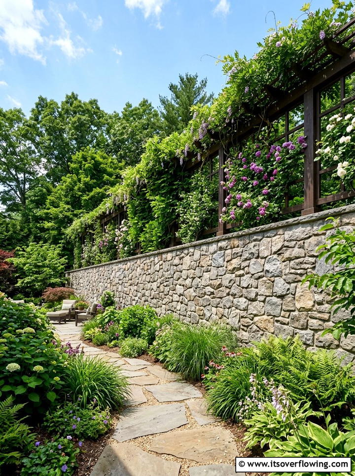 Tall Privacy Retaining Wall - 25 backyard ideas with retaining wall