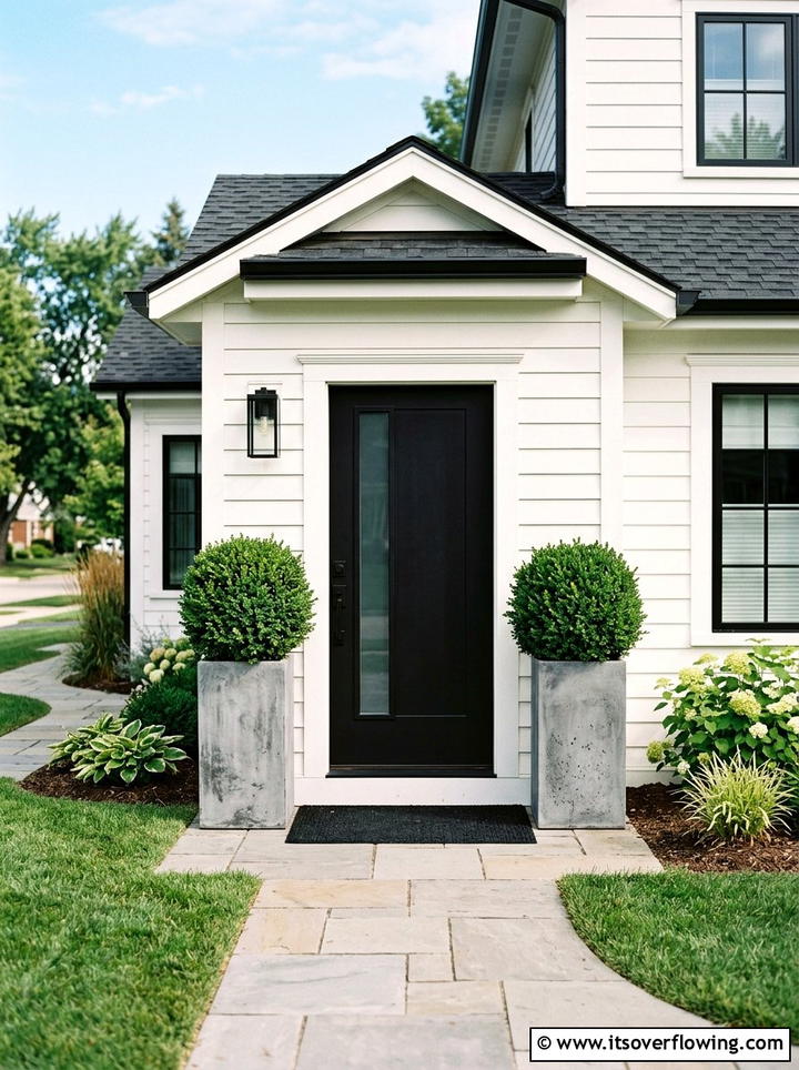 Tall Square Concrete Planter Front Door - 25 garden decor ideas with concrete planters