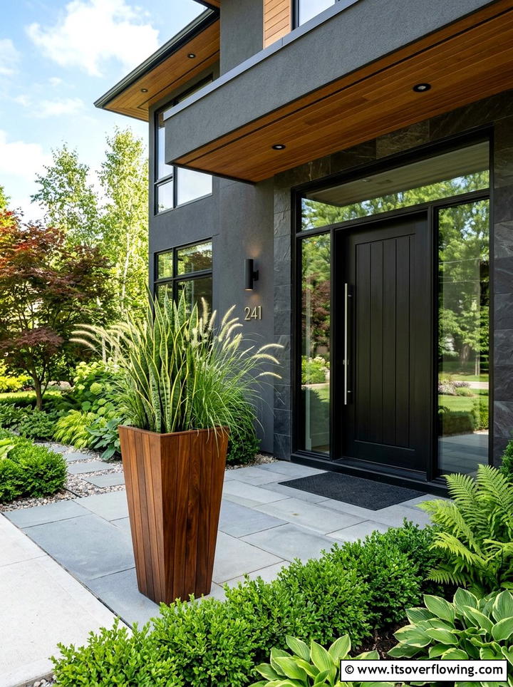Tall Tapered Wood Planter - 25 garden decor ideas with wooden planters