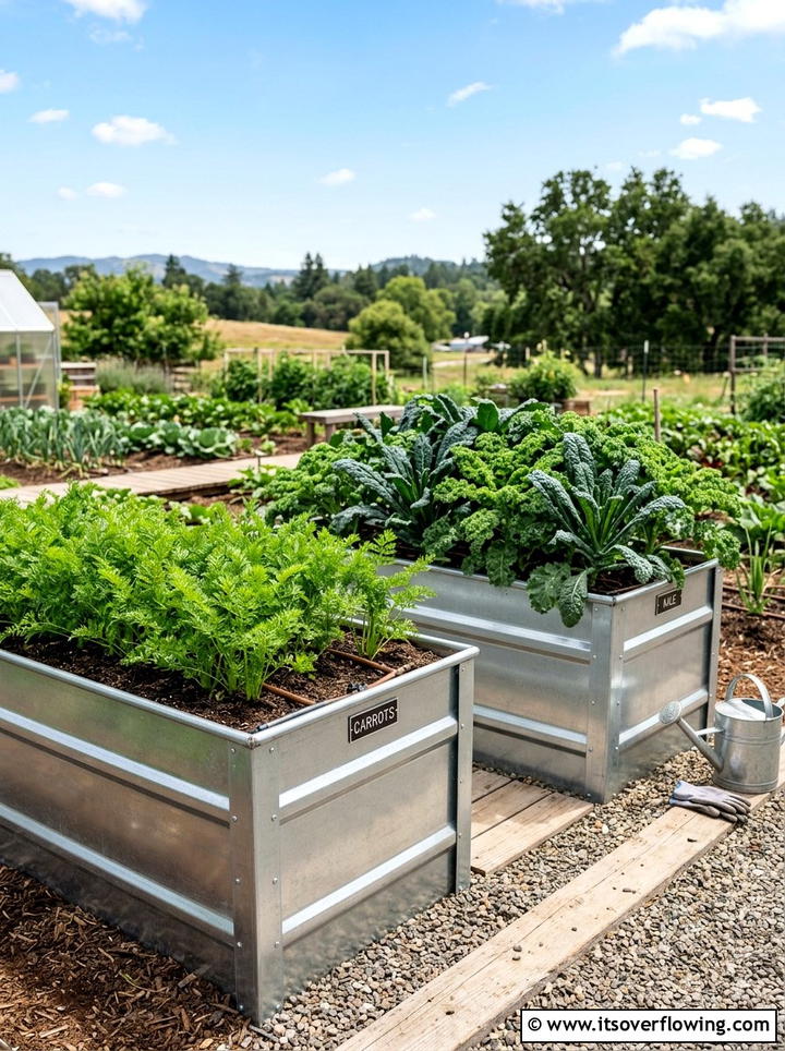 Tall galvanized steel beds - 25 garden ideas with raised beds