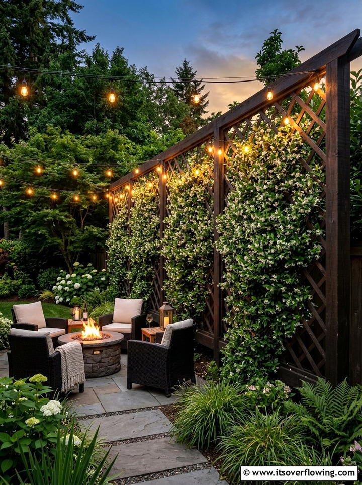 Tall garden privacy screen - 25 garden ideas with trellis