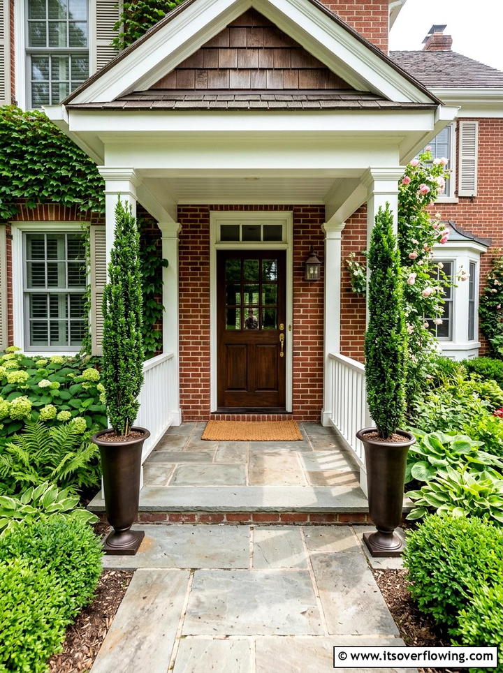 Tall skinny topiary for small porch - 25 front porch decor ideas with topiaries
