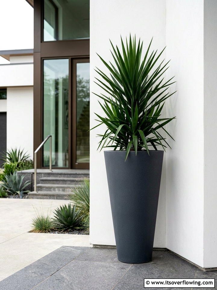 Tall tapered corner planter - 25 small garden ideas with corner planters